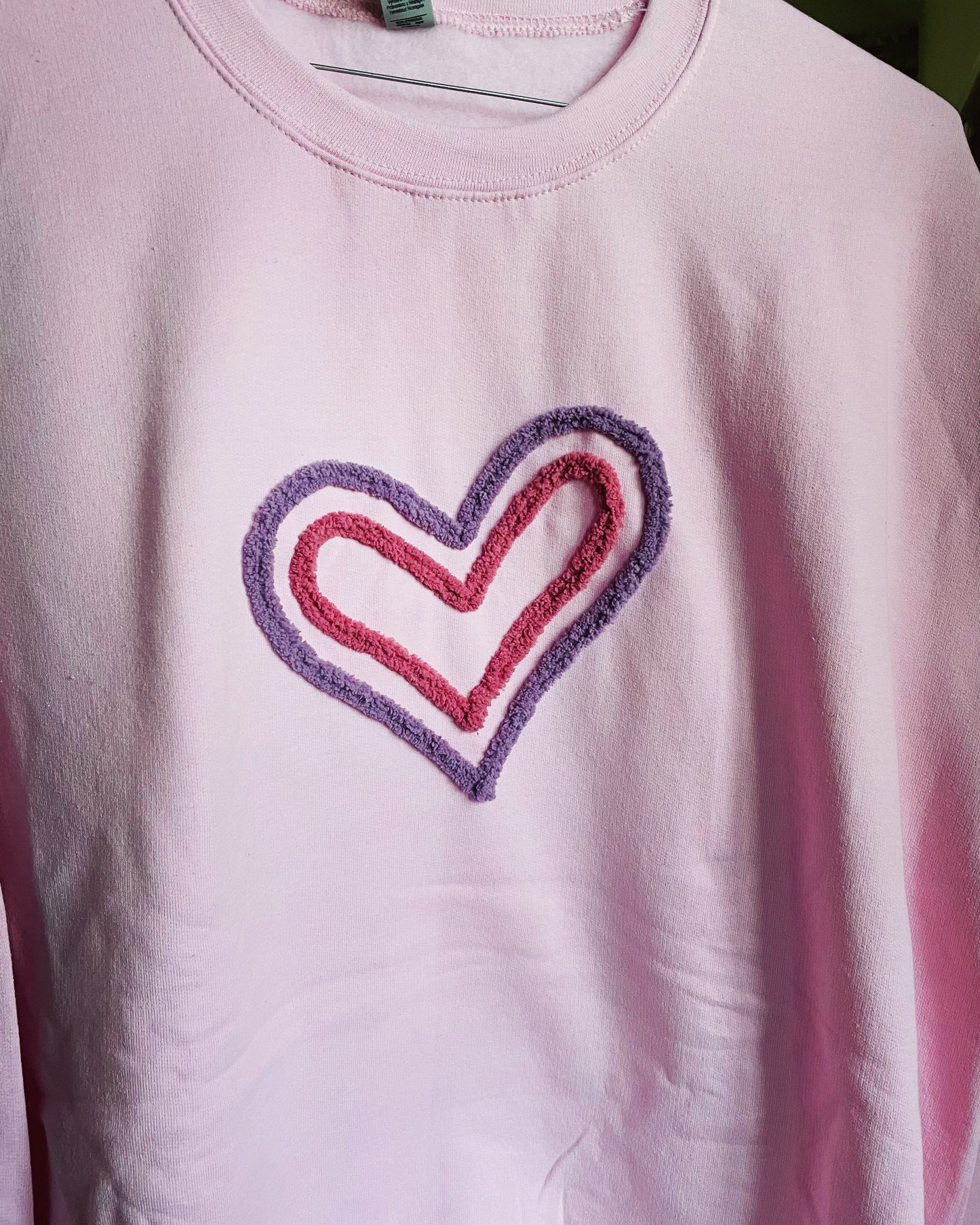 Chunky Yarn "Double Heart" Sweatshirt