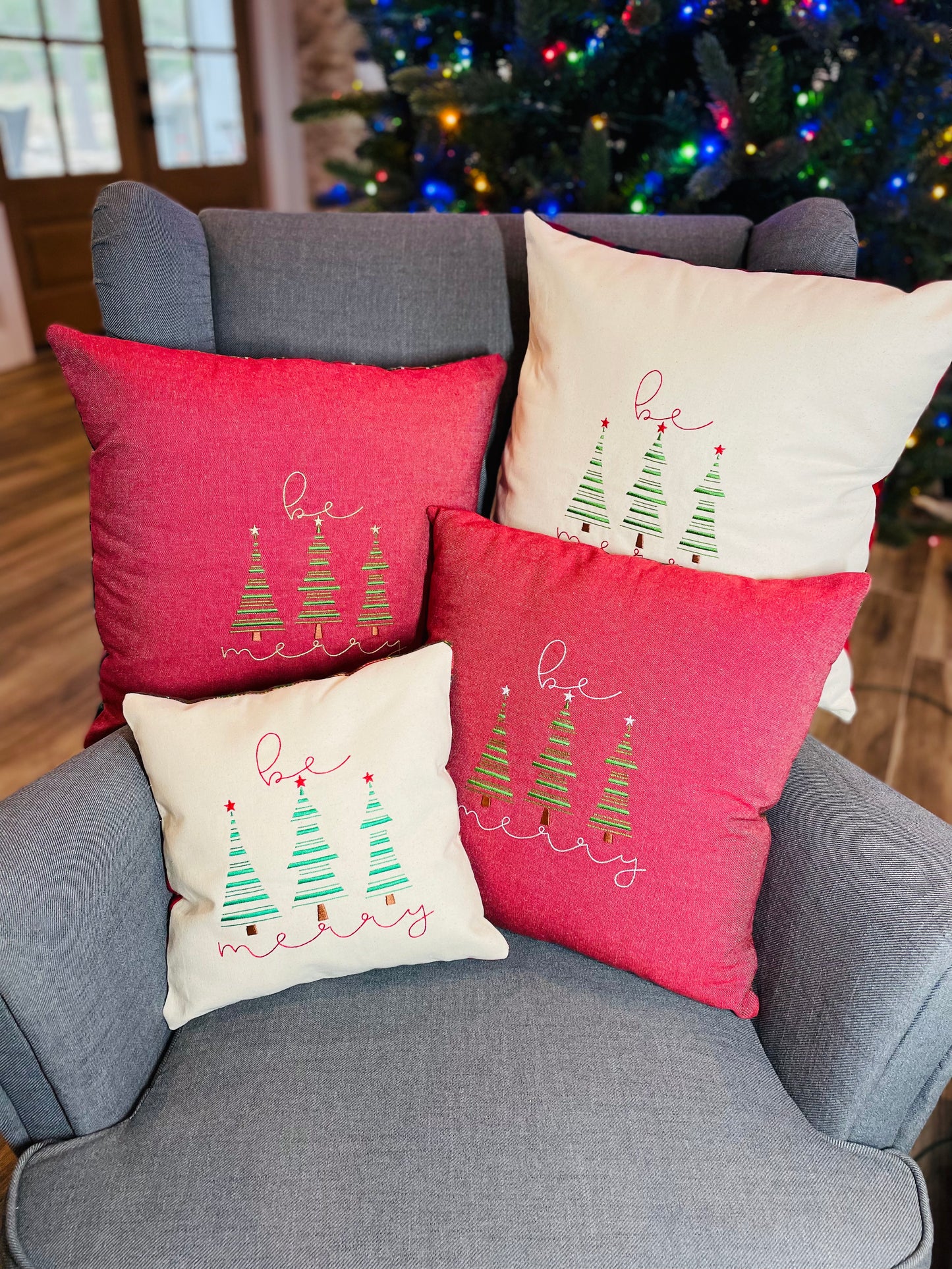 Square "Be Merry" Christmas Pillow 18X18