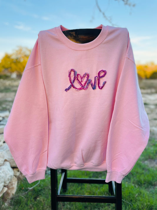 Chunky Yarn "Love" Sweatshirt