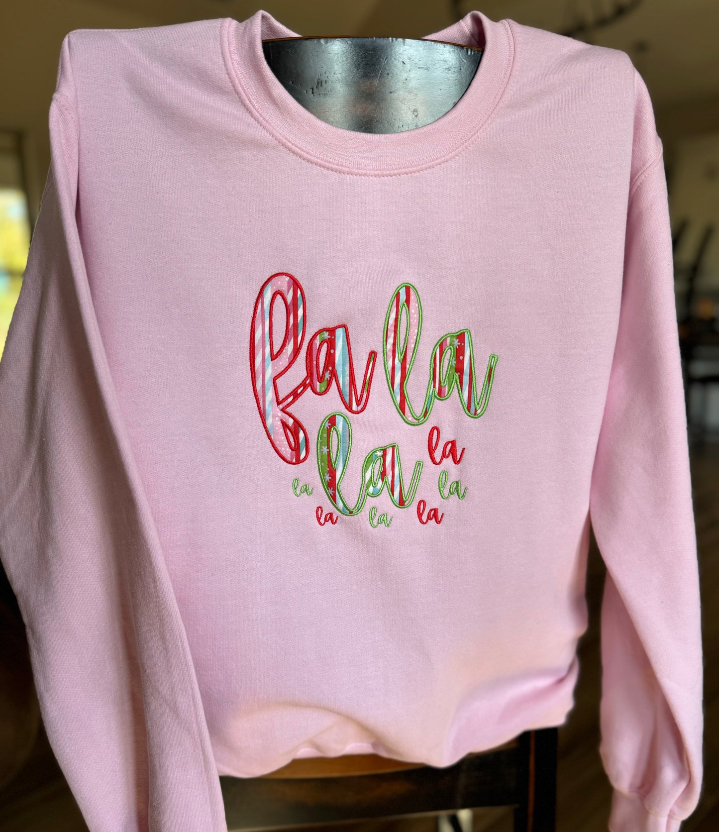 Applique "Fa La La" Sweatshirt