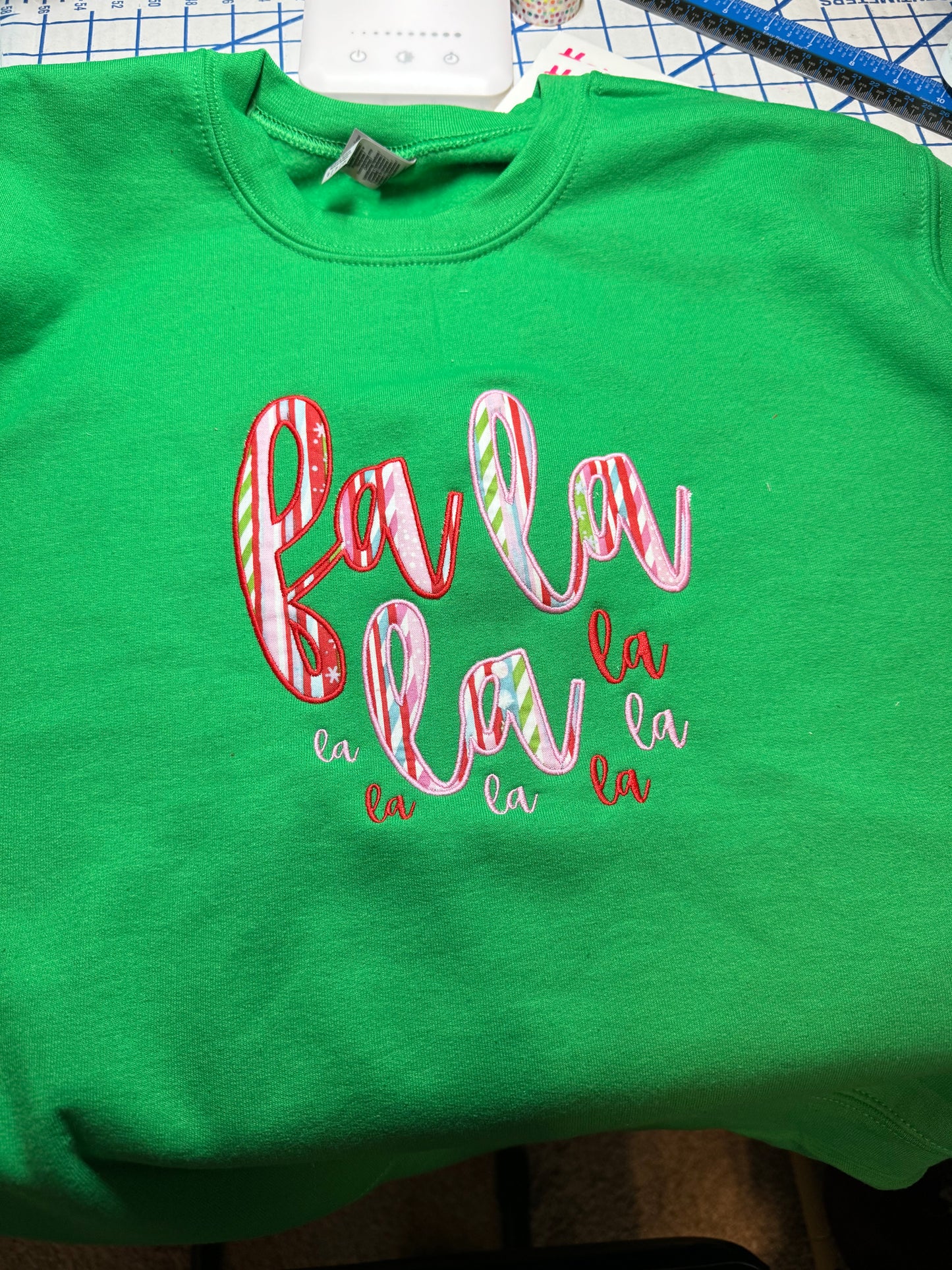 Applique "Fa La La" Sweatshirt