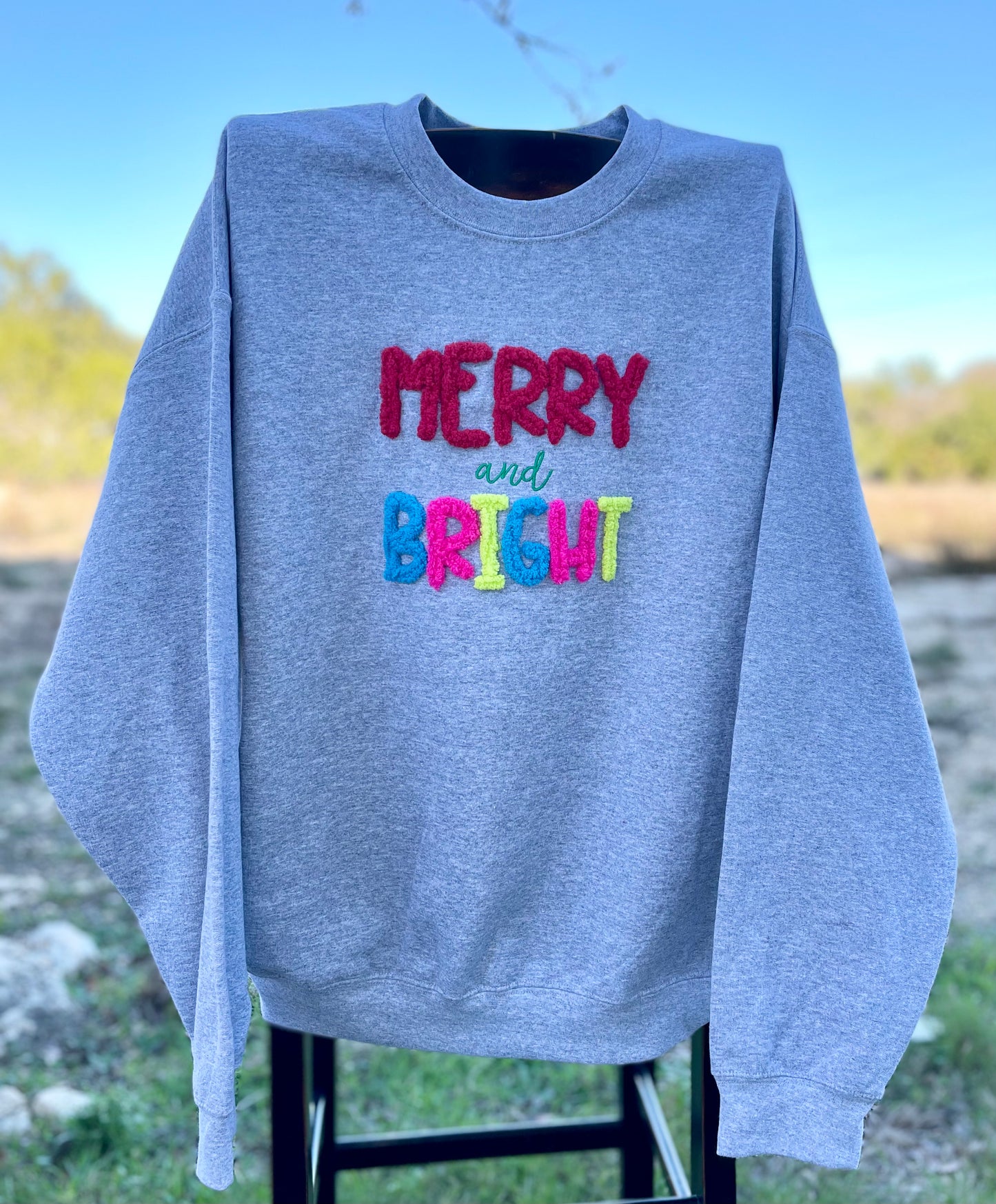 Chunky Yarn "Merry & Bright" Sweatshirt