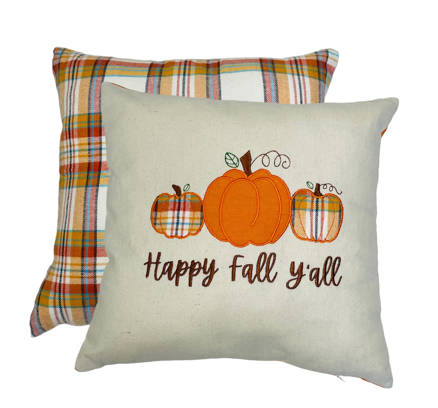 Square "Happy Fall Y'all" Pillow