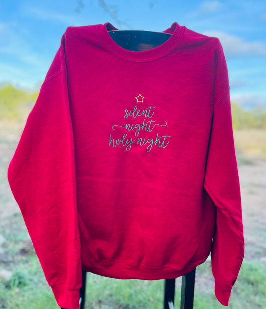 Embroidered “Silent Night" Sweatshirt