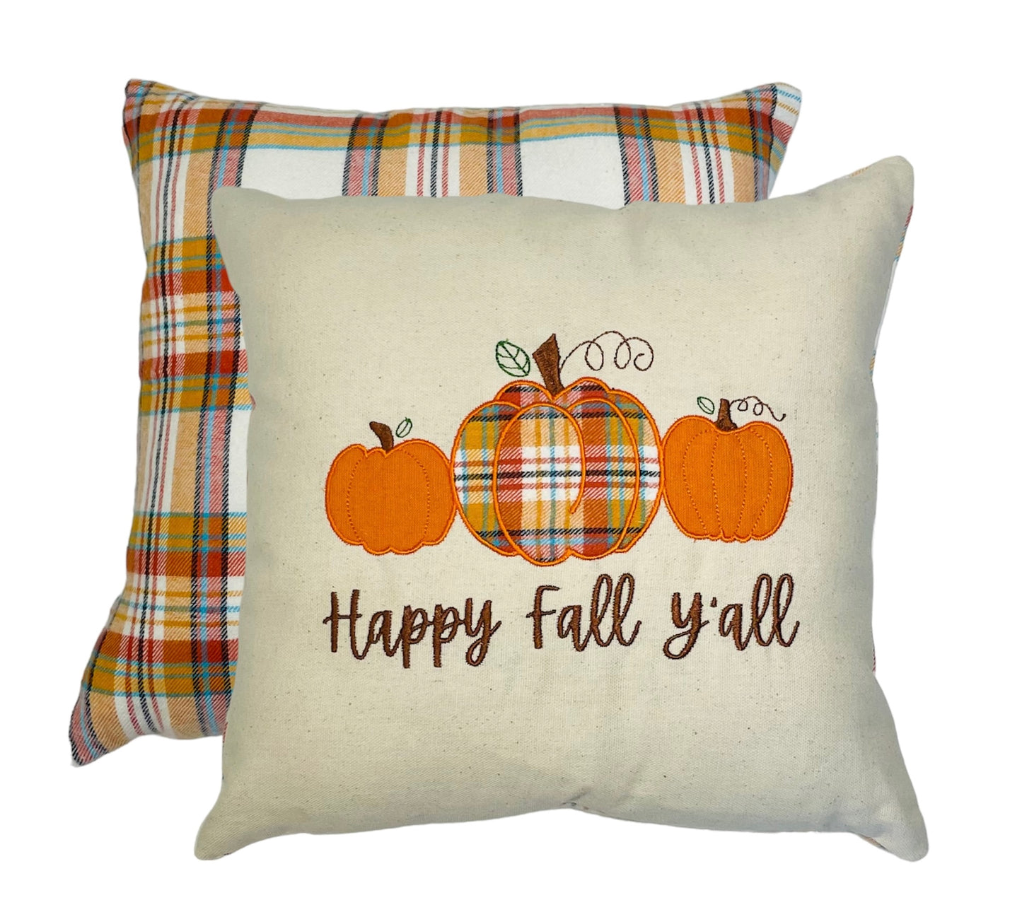 Square "Happy Fall Y'all" Pillow